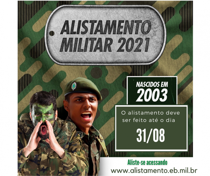 Prazo para alistamento militar está aberto até 31 de agosto