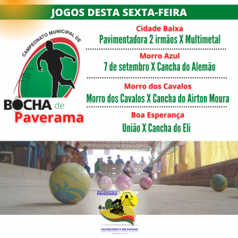 Campeonato Municipal de Bocha inicia nesta sexta (28) Campeonato Municipal de Bocha inicia nesta sexta (28)