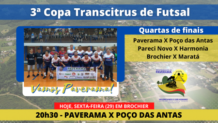 Selecionado Paveramense busca vaga histórica na noite de hoje pela Copa Transcitrus de Futsal