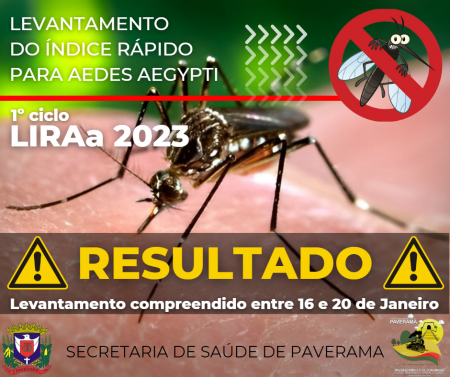 Levantamento do 1º LIRAa (Levantamento Rápido de Índices para o Aedes aegypti) do ano em Paverama