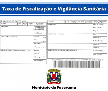 Carnês de Taxa de Fiscalização já estão disponíveis