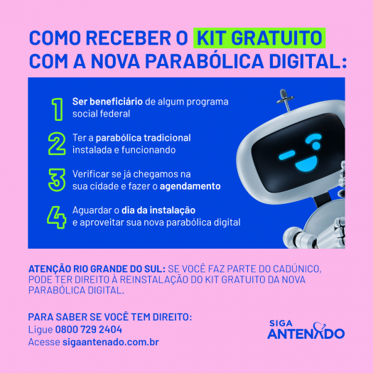 Saiba como receber o KIT GRATUITO com a nova parabólica digital