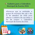 📌 Cadastro para o Calendário Municipal de Eventos 2026