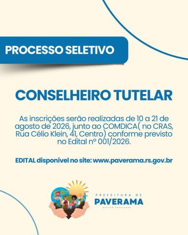 Inscrições para Processo Eleitoral Suplementar do Conselho Tutelar abrem segunda-feira