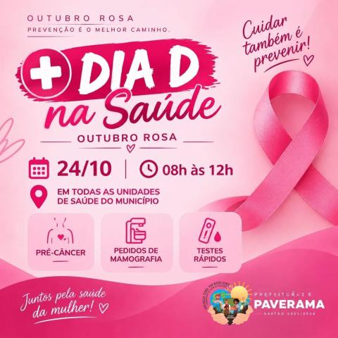 Outubro Rosa: unidades de saúde terão atendimento especial neste sábado